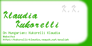 klaudia kukorelli business card